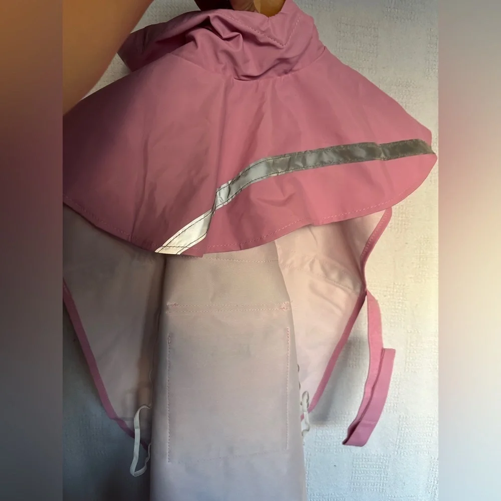 Dog Rain Pink Poncho Sz L